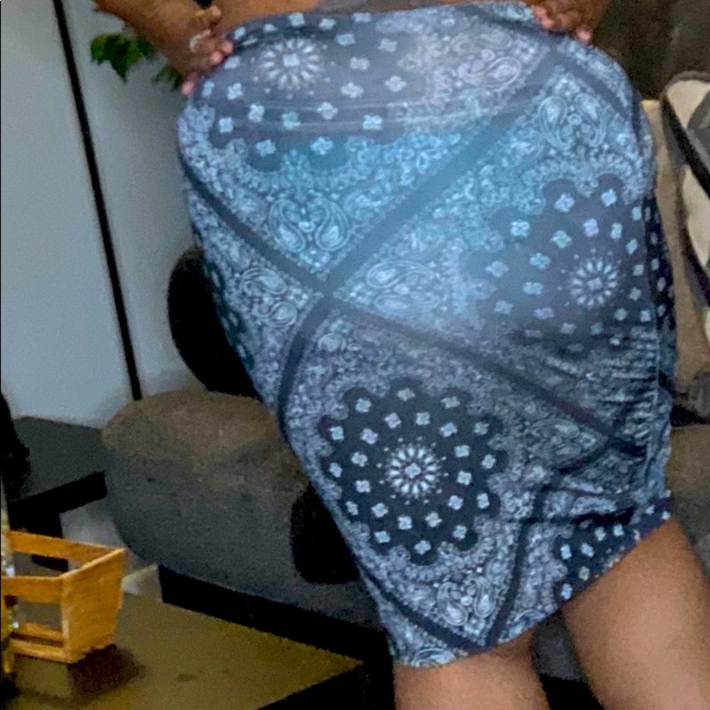 Scarf pencil skirt